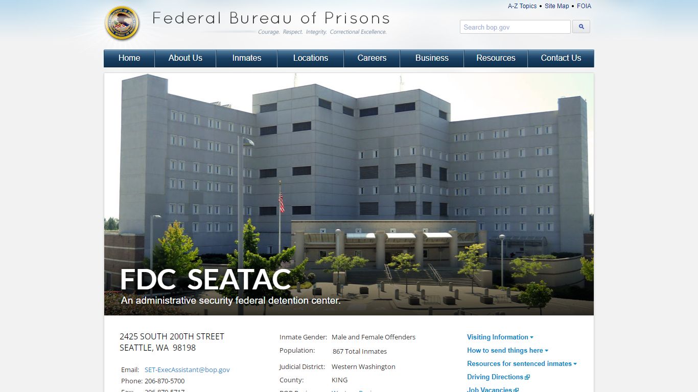 FDC SeaTac - Federal Bureau of Prisons